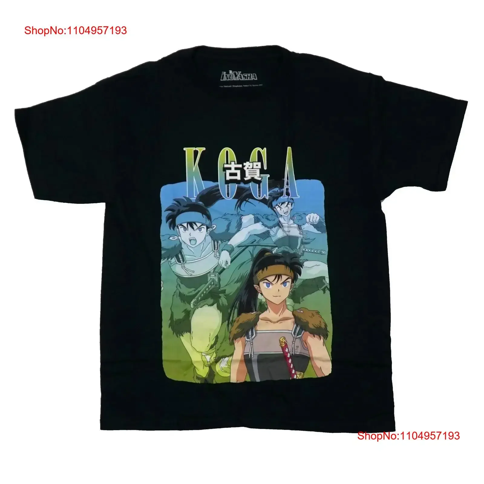 

Inuyasha New Adult T Shirt 3 Versions of Koga Under Kanji Name vintage Washed streetwear Stylish Versatile graphic Casual