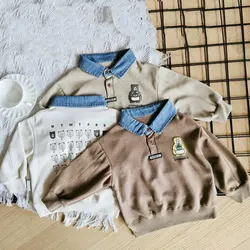 Children Sweatshirts Autumn Winter Polo Shirts for Kids Long Sleeve Boys Girls Pullover Toddler Outerwear Baby Tees Clothing