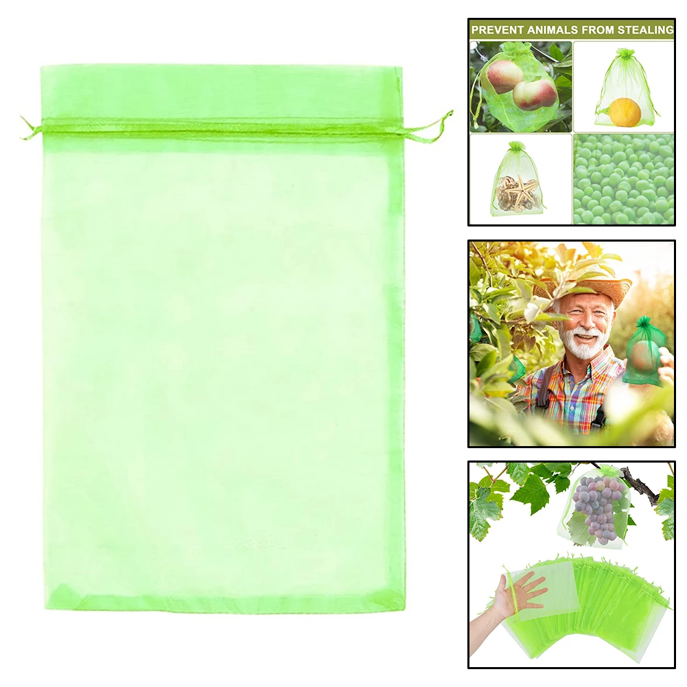 

100 Pcs Grape Protection Bags With Drawstring Fruit Protection Mesh Bag Protective Pouches For Strawberry Organza Gift Bags