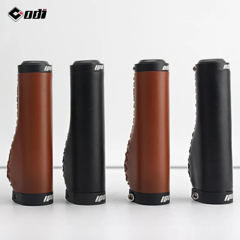 ODI Bike Grips Leather Bicycle Handles Ergon Mtb Grip Lock on Handles for Bicycle Mountain Bike Grip Tok Mtb Bike Gauntlet Fists