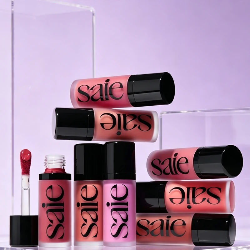 Saie 4-Colors Liquid Blush CHILLY SPICY Highlighter Sunglow Contouring Shimmer Powder Quick-drying Non-sticky Natural Texture