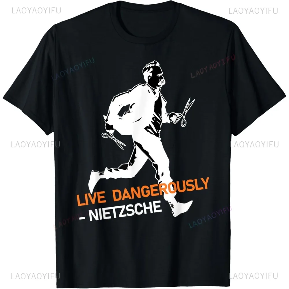 Friedrich Nietzsche Philosophy of German Philosopher T-Shirt Casual Fashion Harajuku Hip Hop Punk Streetwear Women Man Tshirt