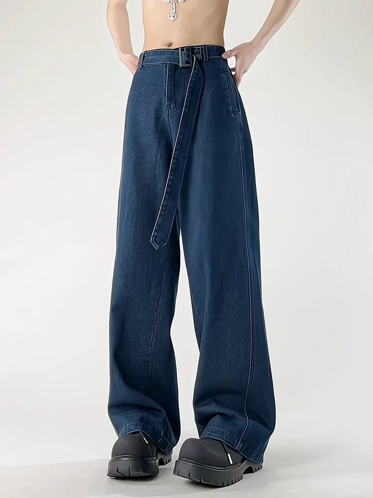 

American Retro Denim Jeans Men's Straight Leg Wide Leg Loose Long Pants Trousers Cleanfit Casual Faionable Youth Jeans