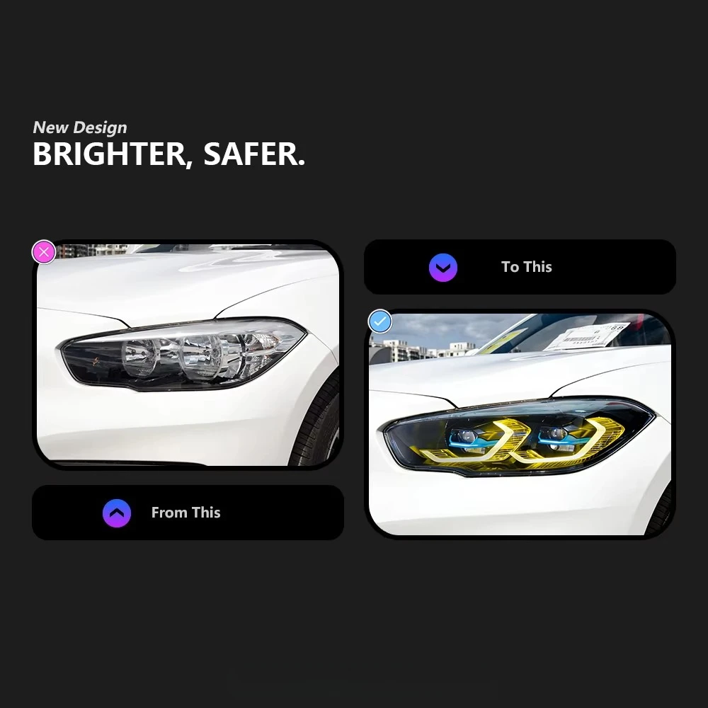 Car  Accessories Headlights For BMW F20 F21 2015-2018 DRL Projector Front Headlamp Brake Turn Signal Plug And Pla