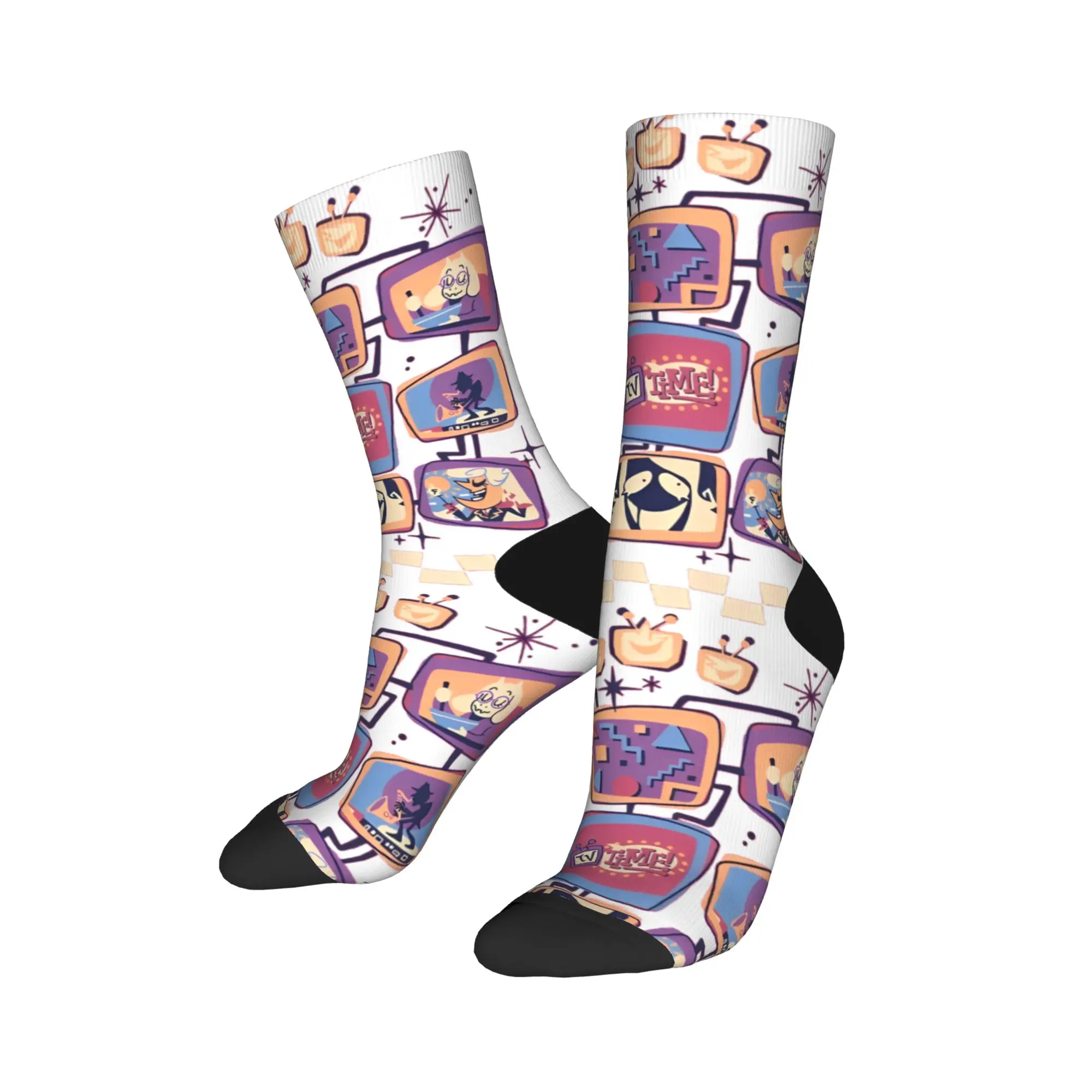 ¡Es hora de televisión! Calcetines hombres mujeres poliéster moda Tenna Deltarune calcetines novedad Primavera Verano Otoño Invierno medio tubo calcetines regalo