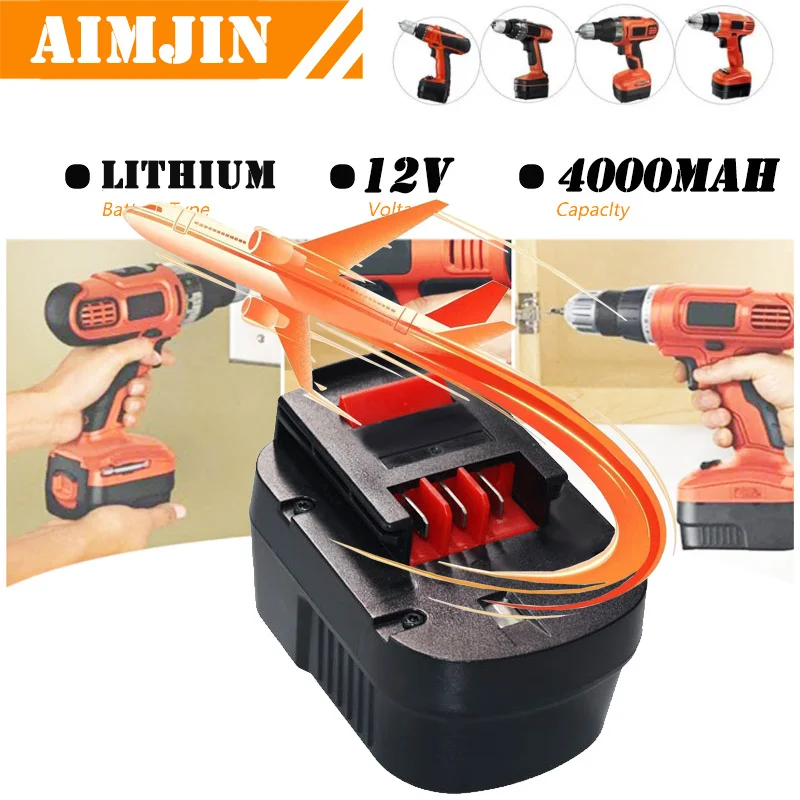 📦4000mAh 12V For Black&Decker Ni-MH Drill Tools Battery A12 A12EX FSB12 FS120B A1712 HP HP12 Rechargeable Battery📦