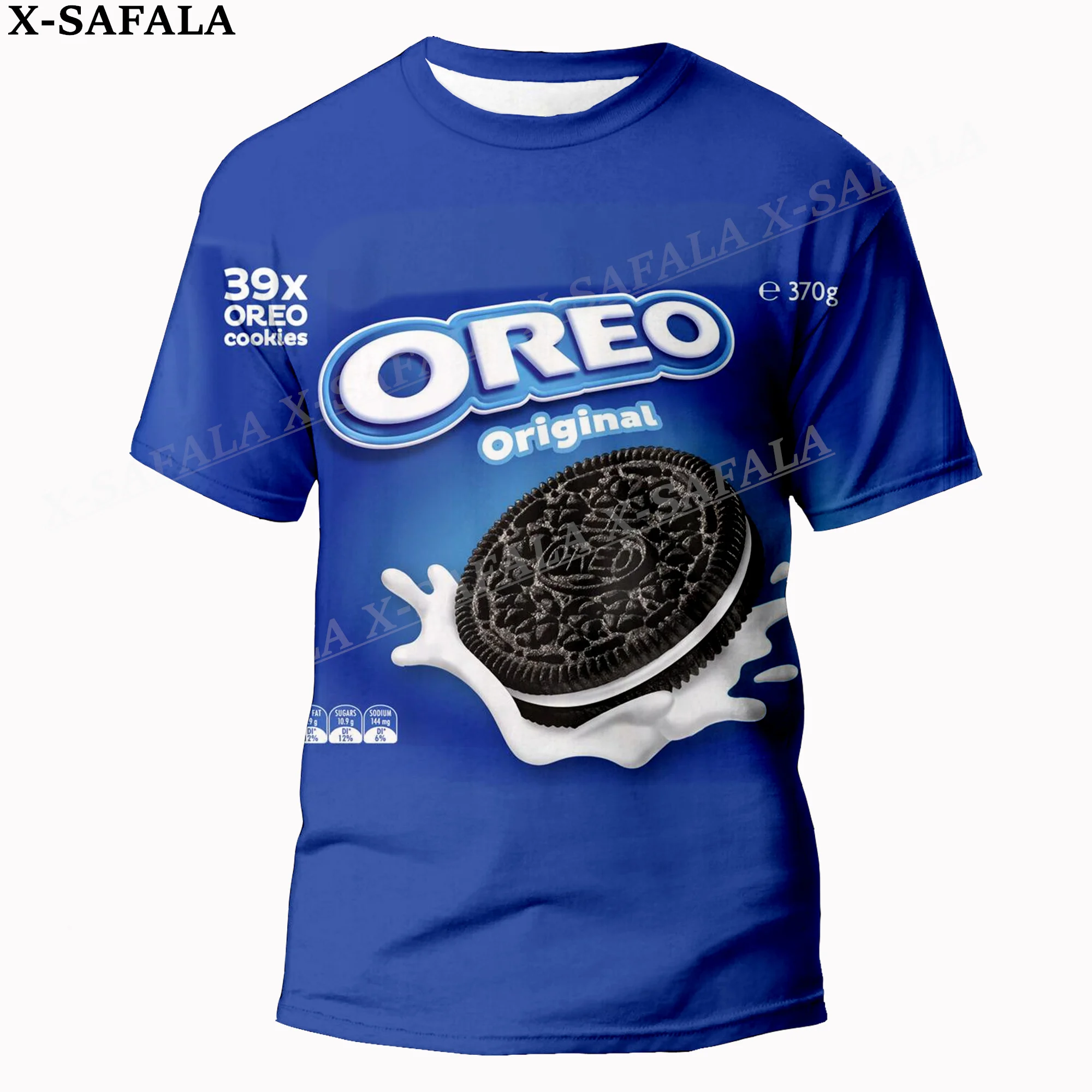 Funny Snack Oreo Cookie Dessert Customized 3D Printed High Quality Milk Fiber T-shirt Round Neck Men Female Casual Tops-2