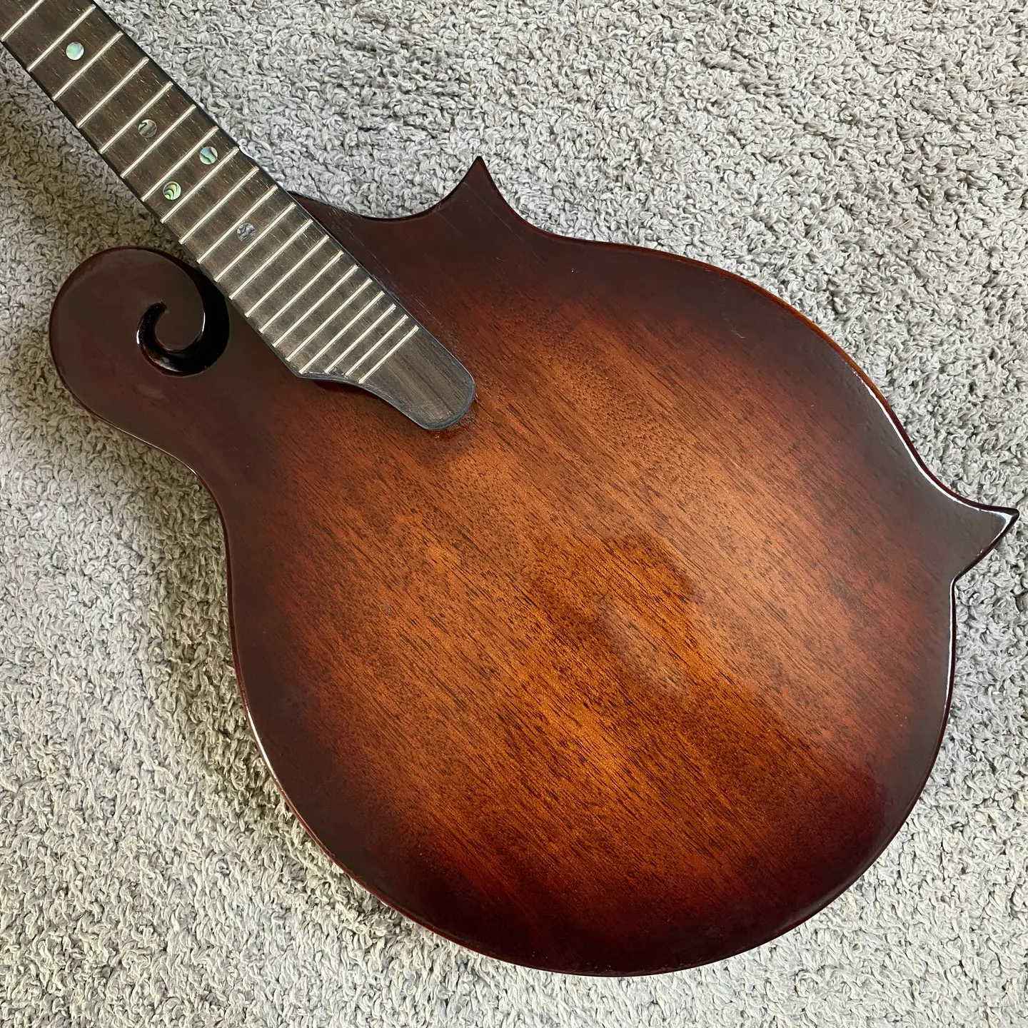 N035 Korean Made Mandolin F Style 24 Fret All Solid African Mahogany Semi-Finished