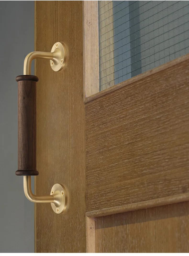 Light Luxury Black Walnut Cabinet Door Handle Cabinet Wardrobe Wooden