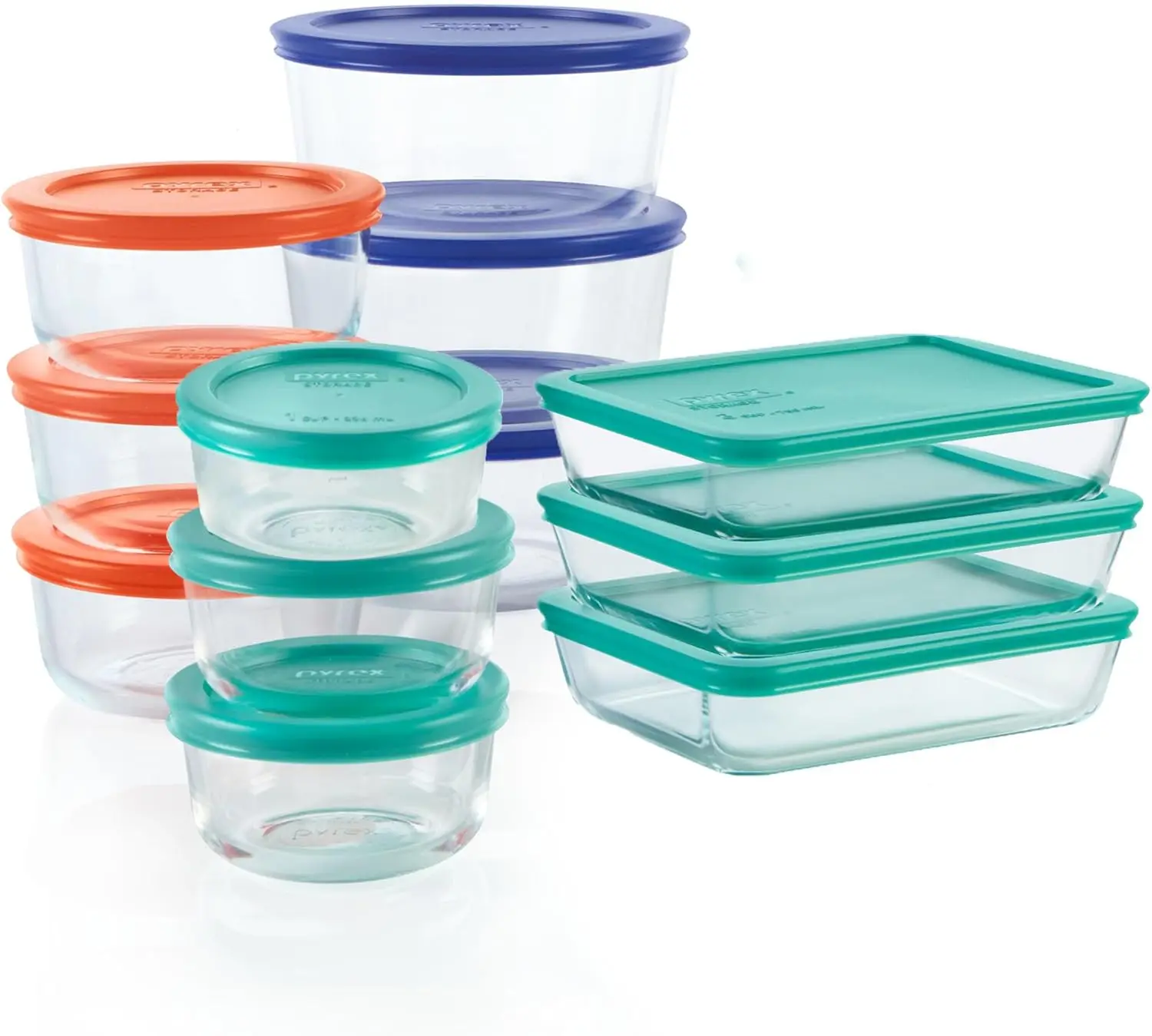 Simply Store 12-Pack Mixed Sized Glass Food Storage Set, Round & Rectangular Containers With Lids, BPA-Free, Dishwasher