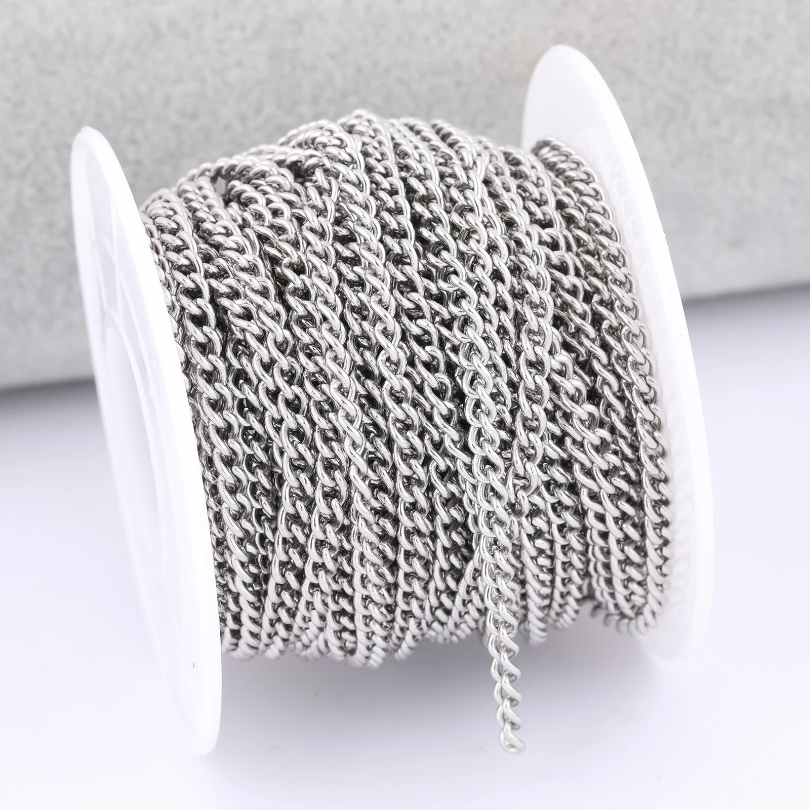 10meters/Roll 3.0mm Wide Stainless Steel Link Chains For Jewelry Making Diy Pendant Necklace Accessories