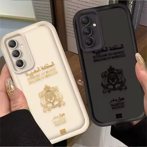 Moroccan passport Pupil Case For Samsung Galaxy A56 A36 A26 A16 A06 A15 A25 A35 A55 5G S25 S24 S23 Ultra S22 S21 Plus FE Cover