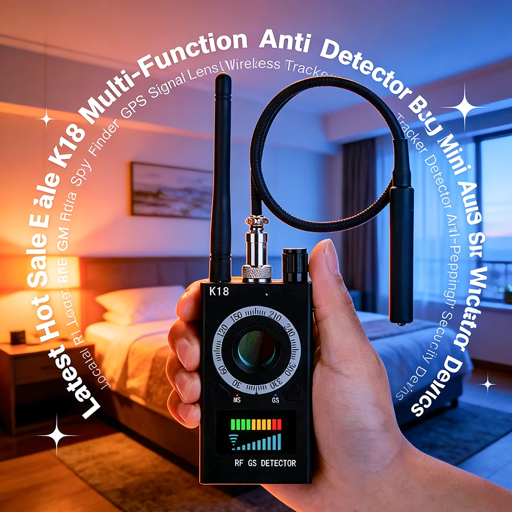 Latest Hot Sale K18 Multi-Function Anti Detector Bug Mini Audio Spy Camera GSM Finder GPS Signal Lens RF Locator Wireless Tracke