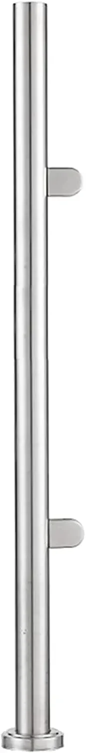 Garden Deck Stairway Fencing Clamp Posts Floor Mount Glass Balustrade Railing Post Round Panel Clamp Pole, Stainless Steel Stair