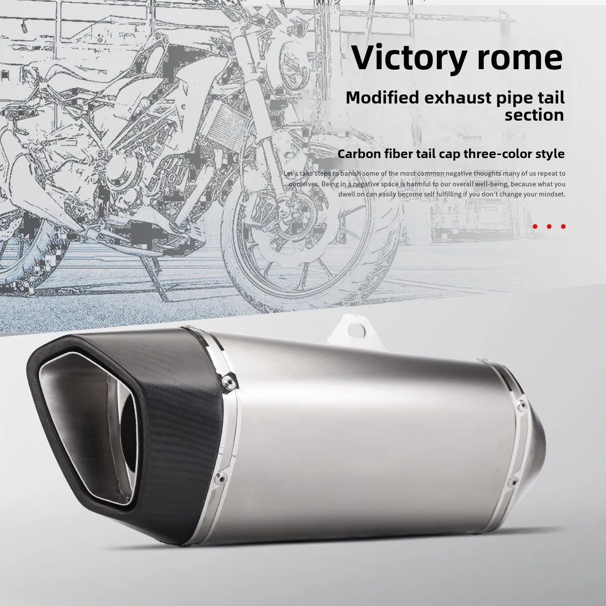 New Universal Tapered Roman Exhaust Pipe for Ninja400 Z900 CBR650R3 Motorcycles Modified Tail Section Exhaust System