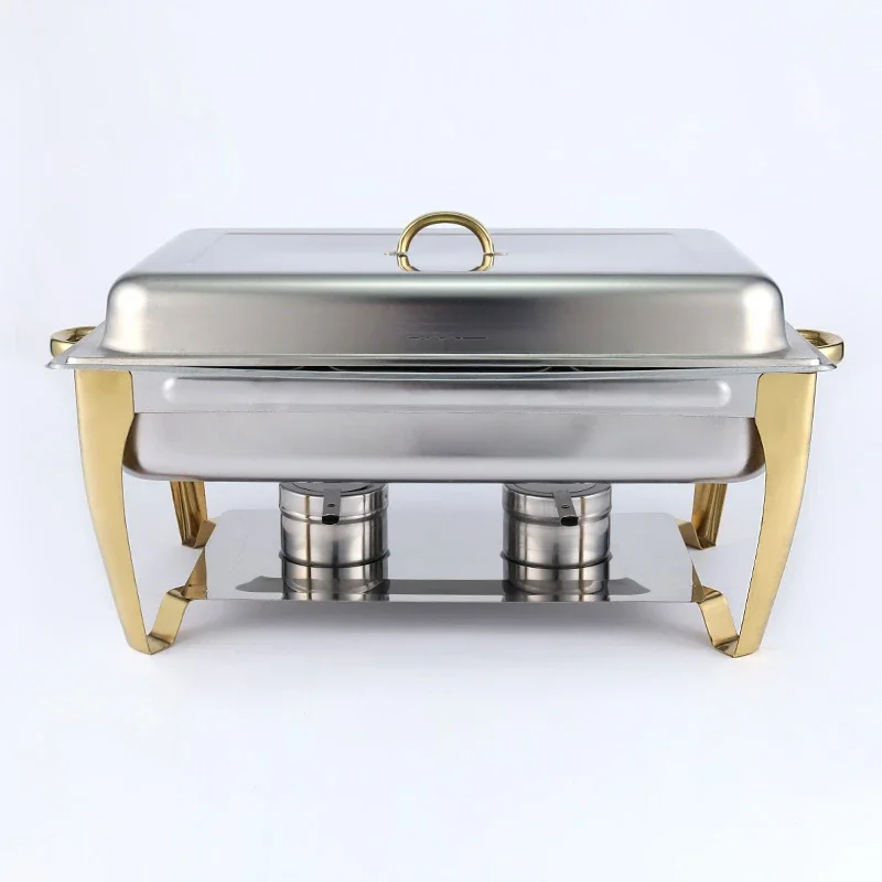 China stainless steel gold chafing dish high capacity buffet food warmer for wedding party