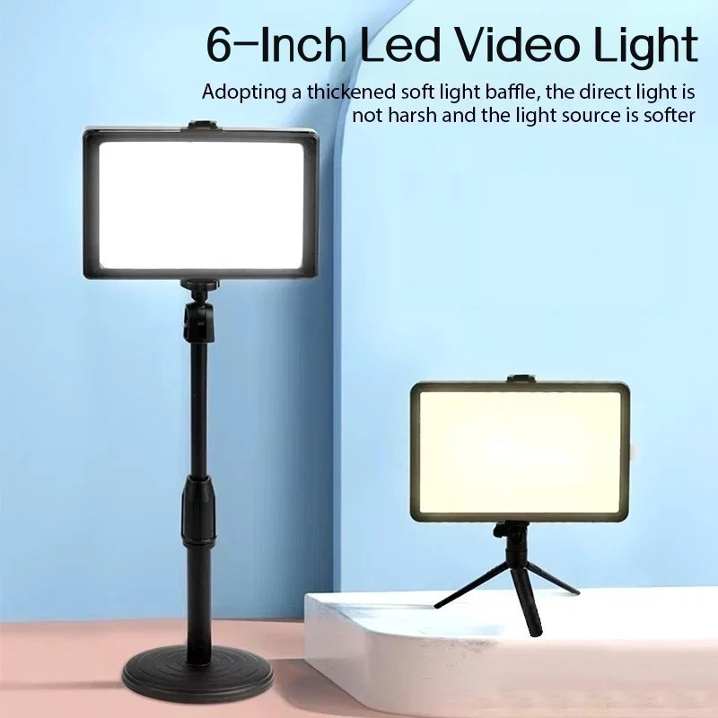 6-дюймовый 3000K-6000K светодиодный светильник для фотосъемки, видео, панель освещения, комплект ламп для фотостудии для съемки прямой трансляции, RGB-фильтр