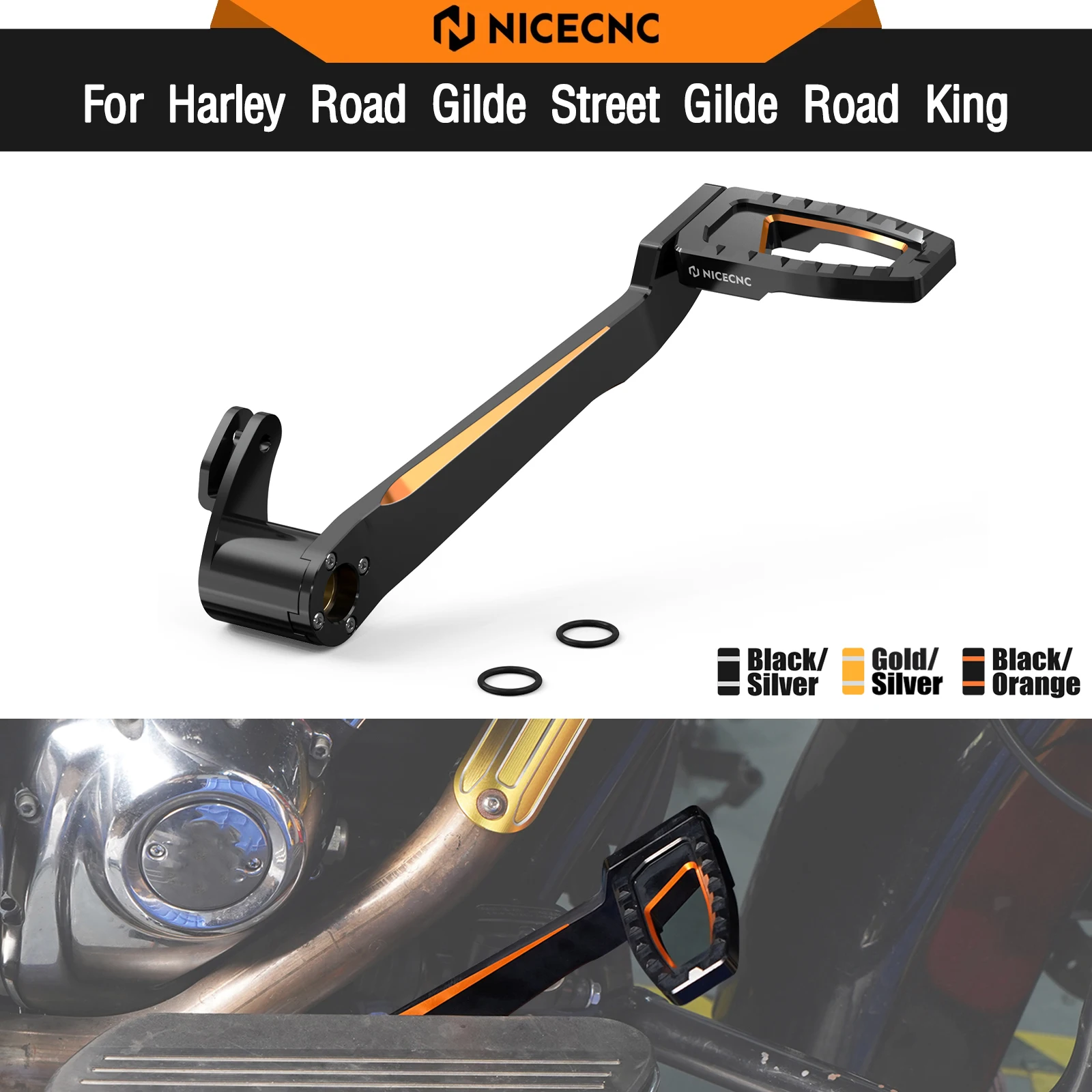 

For Harley Street Glide FLHX 2014-2023 Rear Brake Lever Pedal Road King FLHR Road Glide FLTRX Ultra Limited FLHTK Electra Glide