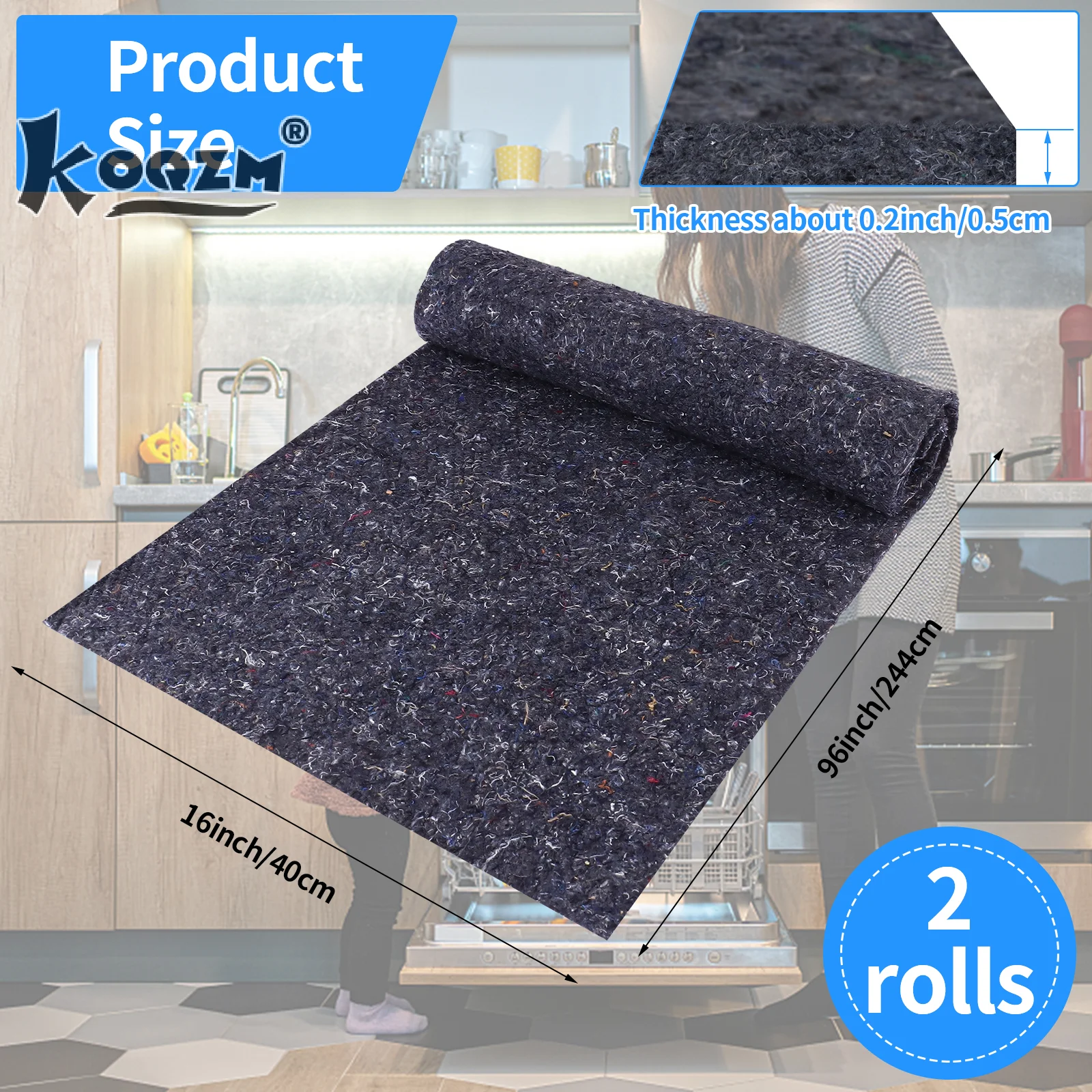 1 Pcs Dishwasher Insulation Blanket 16*96*0.2 Inches Cotton Insulation Blanket Soundproof Insulation Roll Acoustic Blanket Noise