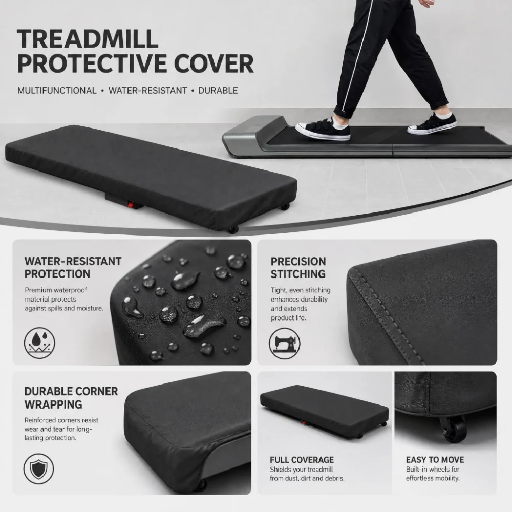 Under Desk Treadmill Cover Dustproof Walking Mat Cover Waterproof Protective Cover for Under Desk Walking Treadmill Office