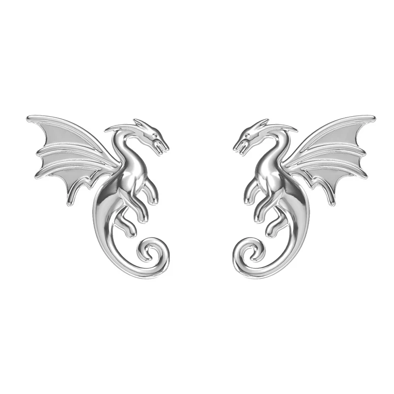 Niche Design Silver Lovely Mini Dragon Stud Earrings For Women Animal Screw Back Earrings Party Accessories Idea Funny Gifts