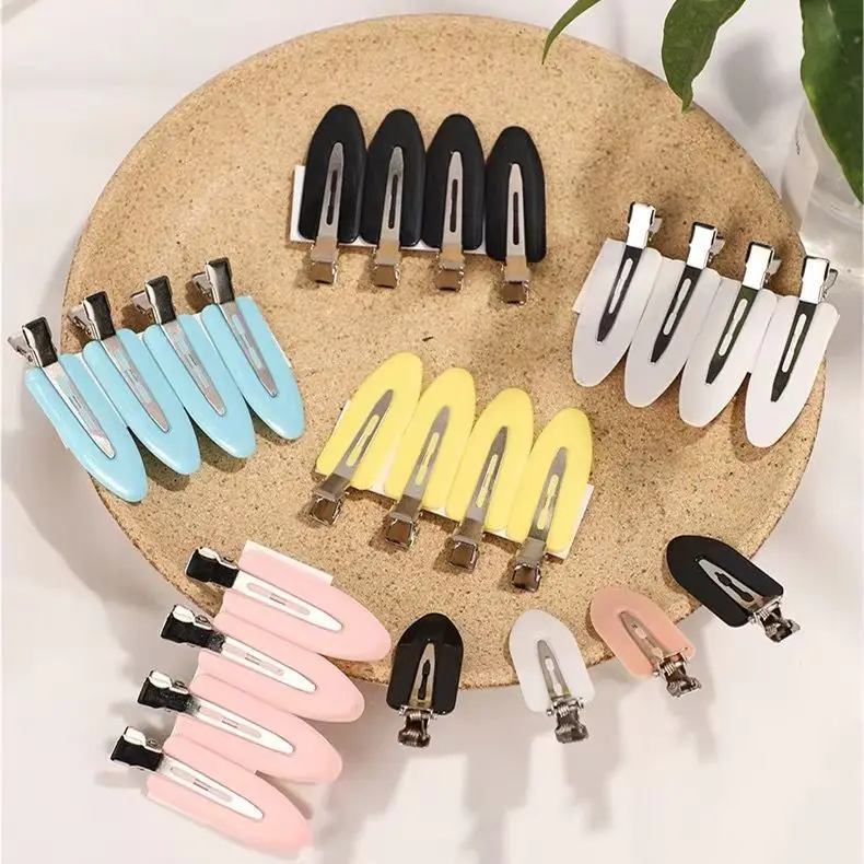 4pcs/Set Seamless Hair Clips for Women Girls No Bend Side Bangs Barrette Makeup Washing Face Styling Hairpins Accessory Set