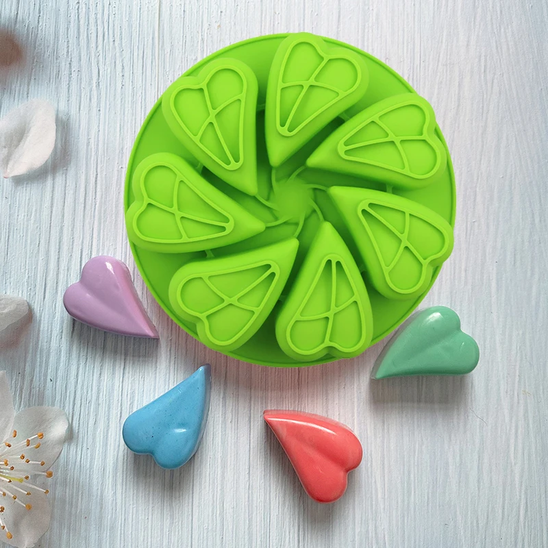 Heart Silicone Molds For Baking 8 Portion Pizza Pan Slice Scone Mousse Cake Mould Kitchen Accessories Tools Silikonform Pastry