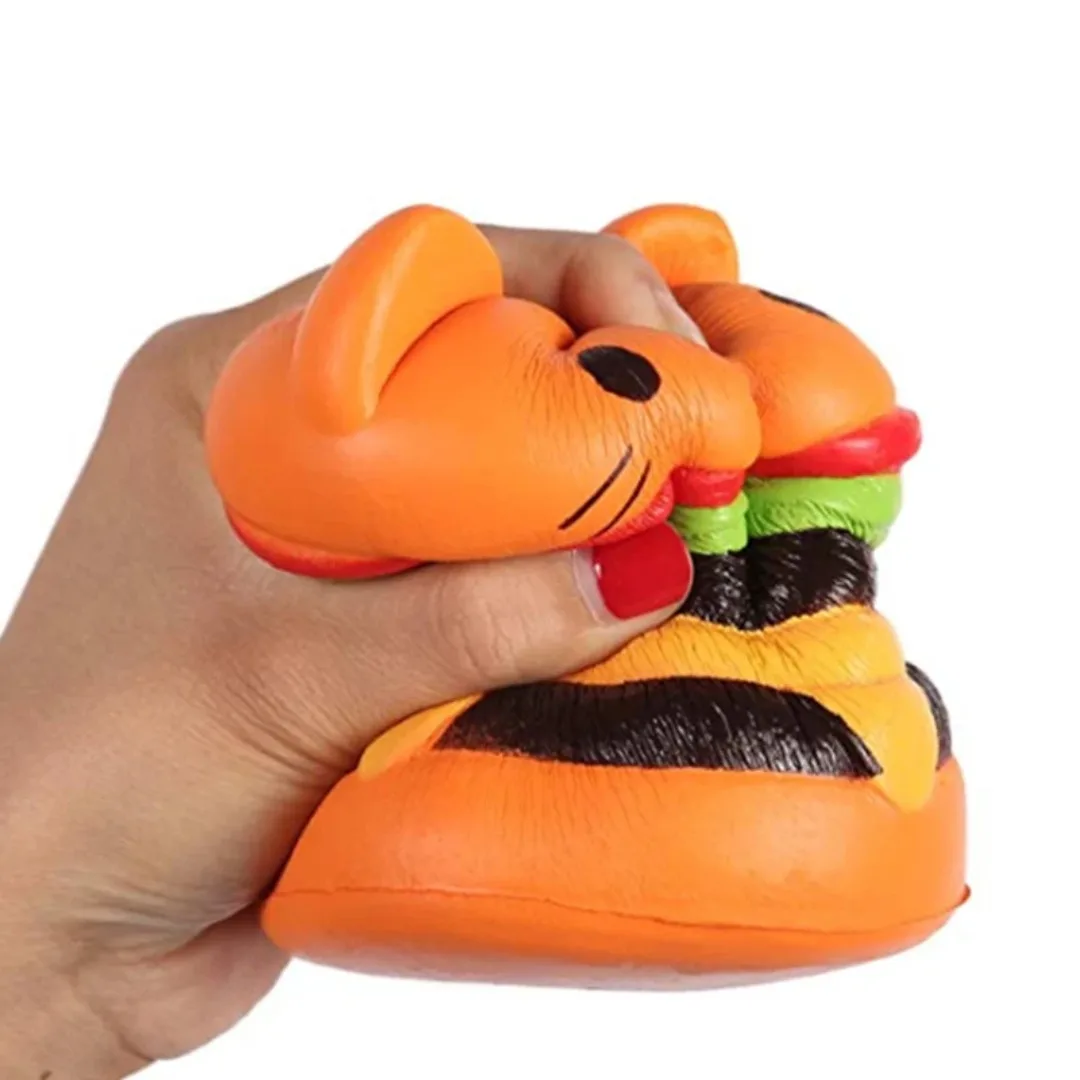 1pc Anti-stress Cat Face Burger Cat Squishy Simulated Bread PU Soft Slow Rising Squeeze Toys Stress Relief Kids Toy Xmas Gift
