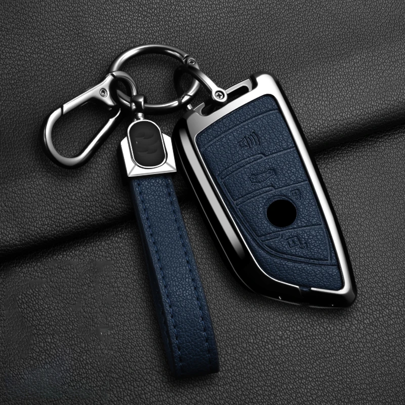 Metall-Leder Autoschlüssel-Hülle für BMW X1 X3 X5 X6 X7 1 3 5 6 7 Serie G20 G30 G11 F15 F16 G01 G02 F48 Schutzhülle Tasche – Detail 28