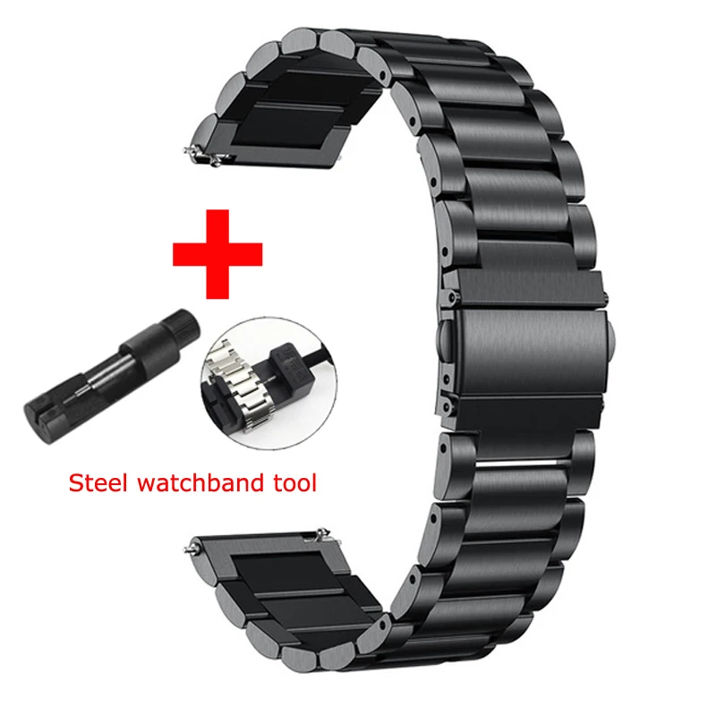 20mm 22mm 24mm Watch Strap for Samsung Galaxy Gear S3 Watchband Classic Active2 Stainless Steel Bracelet for Huawei Amazfit Band