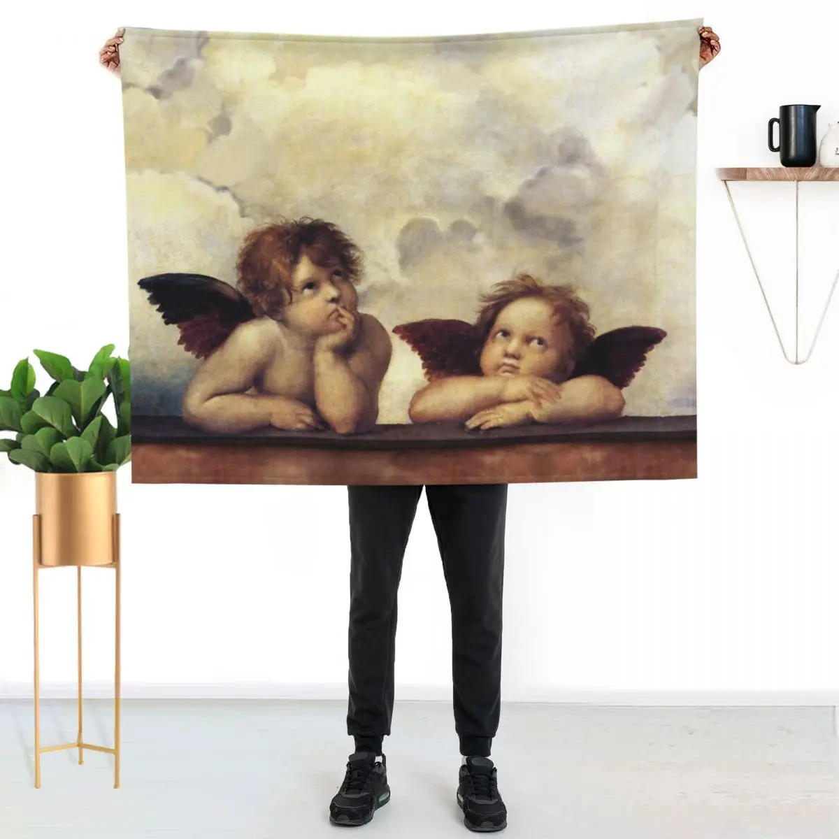 RENAISSANCE ANGELS Winged Cherubs Throw Blanket Hair Weighted manga bed plaid heavy to sleep Softest Blankets
