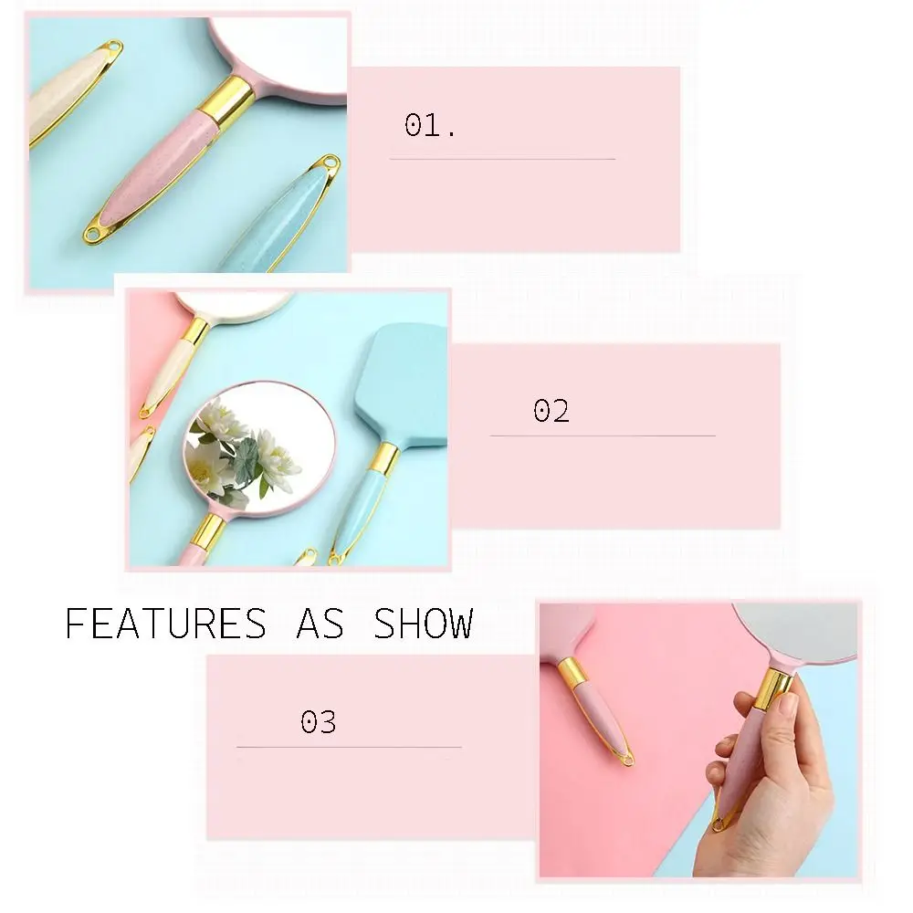 Heißer Tragbare Make-Up Spiegel Vintage Eitelkeit Spiegel Hand Spiegel mit Griff Kosmetische Kosmetische Kompakte Spiegel SPA Salon Make-Up