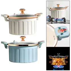 Stovetop Cooking Pot 8L Heat Resistant Handmade with Lid and Handle Glass