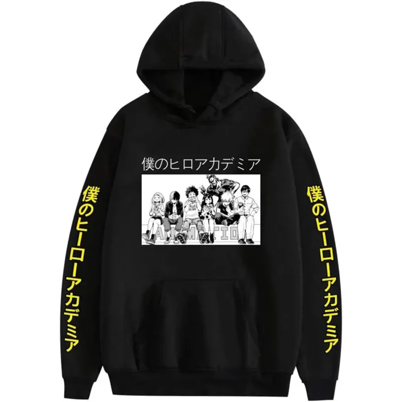 Bluza z kapturem My Hero Academia Anime Jesień Nowa Moda Męska Bluzy z Długim Rękawem Damskie Casual Harajuku Streetwear Pulowery Sudaderas
