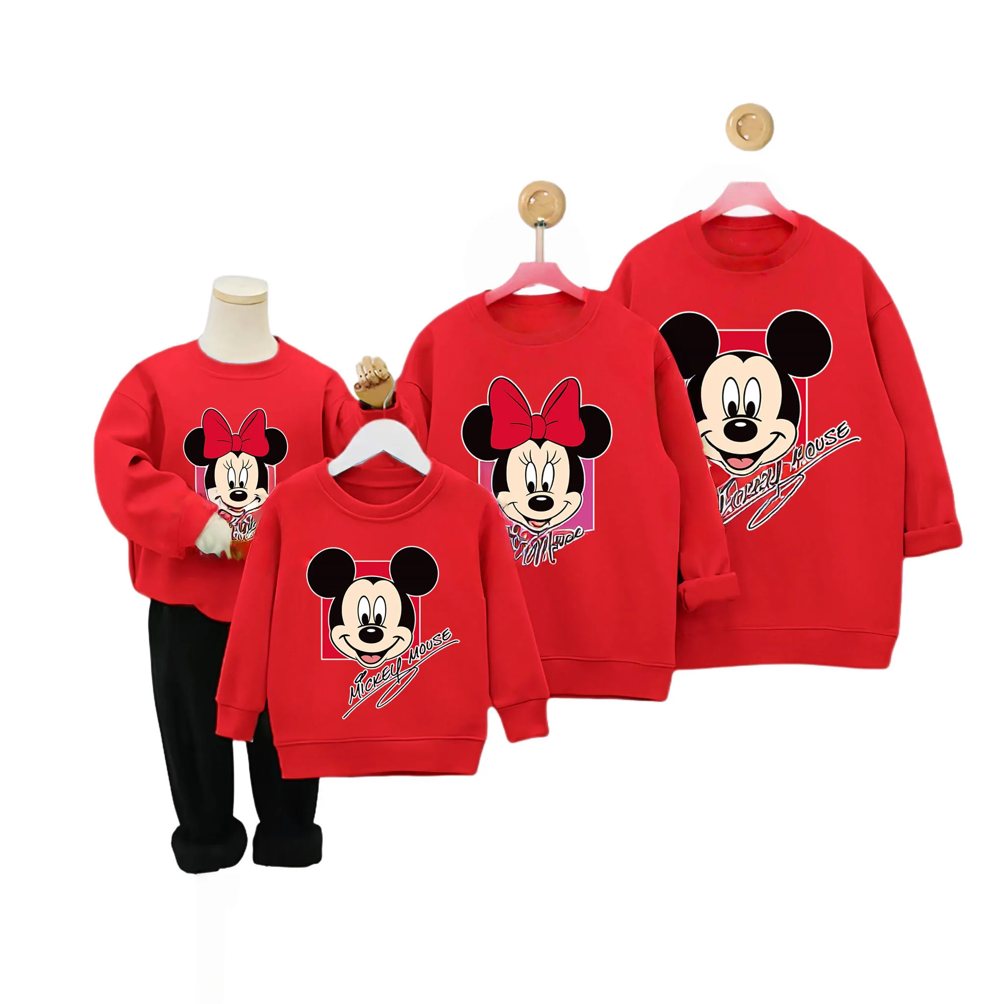 

Christmas Family Matching Mickey Print Parent-child Outfits Top Xmas Baby Mommy and Daughter Matching Clothes Boys Clothes