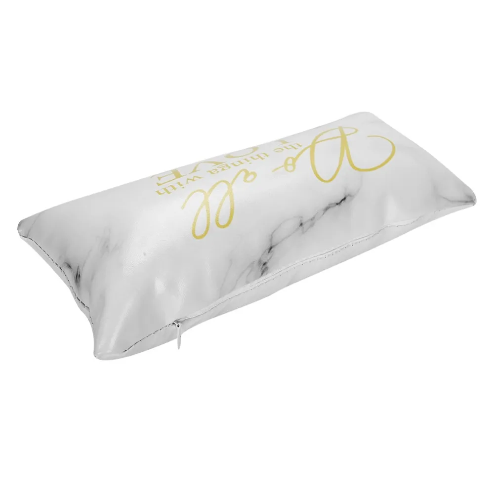 Professional Foldable Hand Rest Cushion Soft Mat PU Leather Manicure Arm Rest Marble Print Nail Hand Pillow For Manicure Use