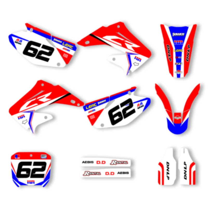 

DSMTECH мотоциклетные графические фоновые наклейки, наборы наклеек для Honda 2002, 2003, 2004, 2005, CR 125 250 008