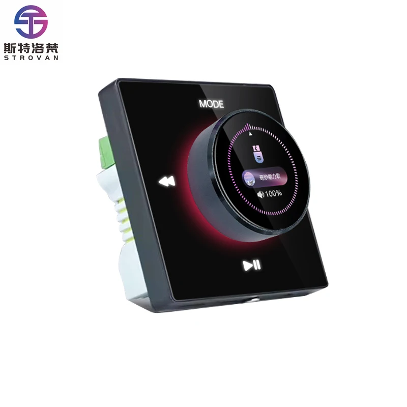 

4 Inch Knob Background Music Host Touch Screen Wall Mounted Stereo Home Support TF Blue-tooth USB Wall Amplifier