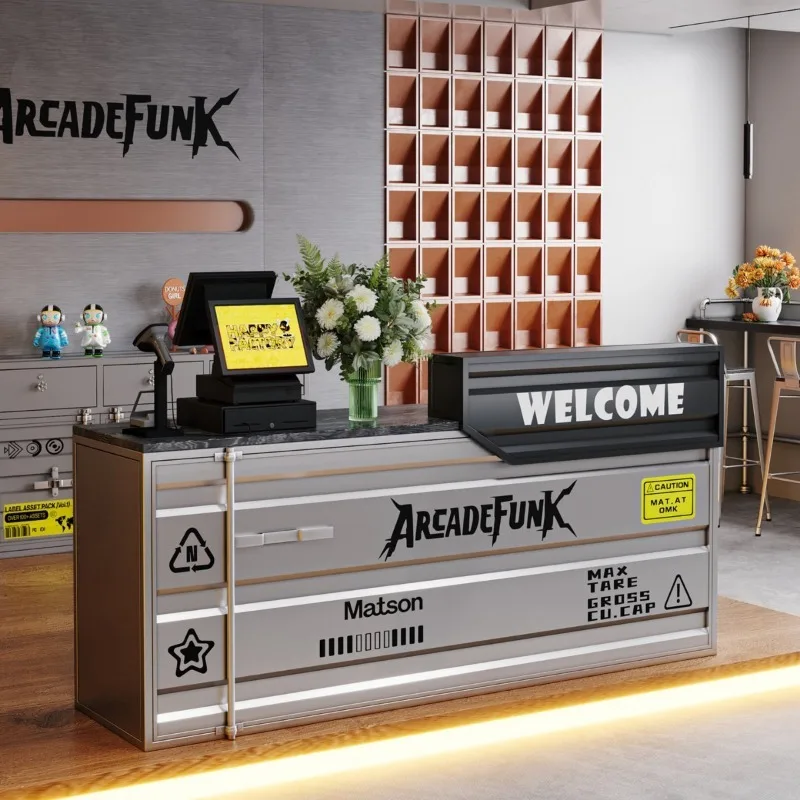 Industrial style container bar Wrought iron cash register Commercial bar KTV gym Dance studio Cafe Front desk