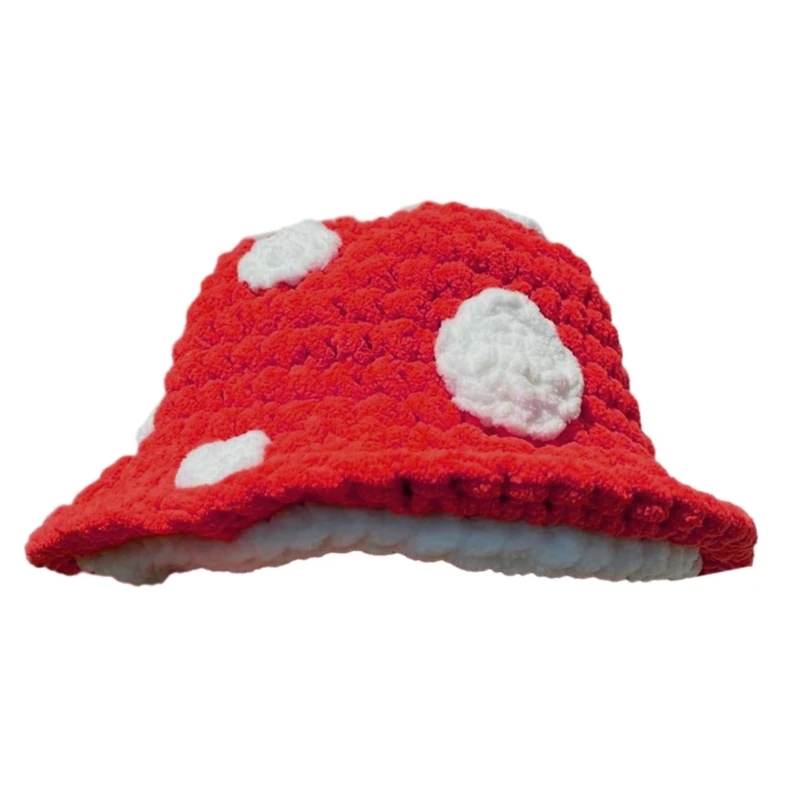 Knit Bucket Hat for Women Funny Mushroom Hat Elegant Crochet Winter Hat Fashion Fisherman Hat Children Costume Drop Shipping