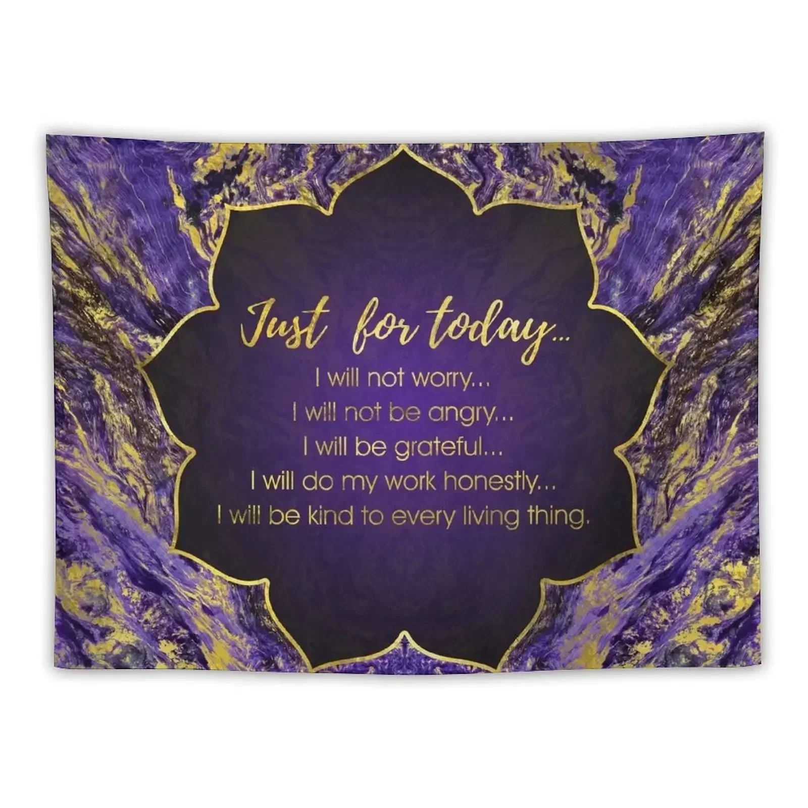 

Reiki Principles - Reiki Precepts Tapestry Wall Deco Bedroom Decoration Things To Decorate The Room Tapestry