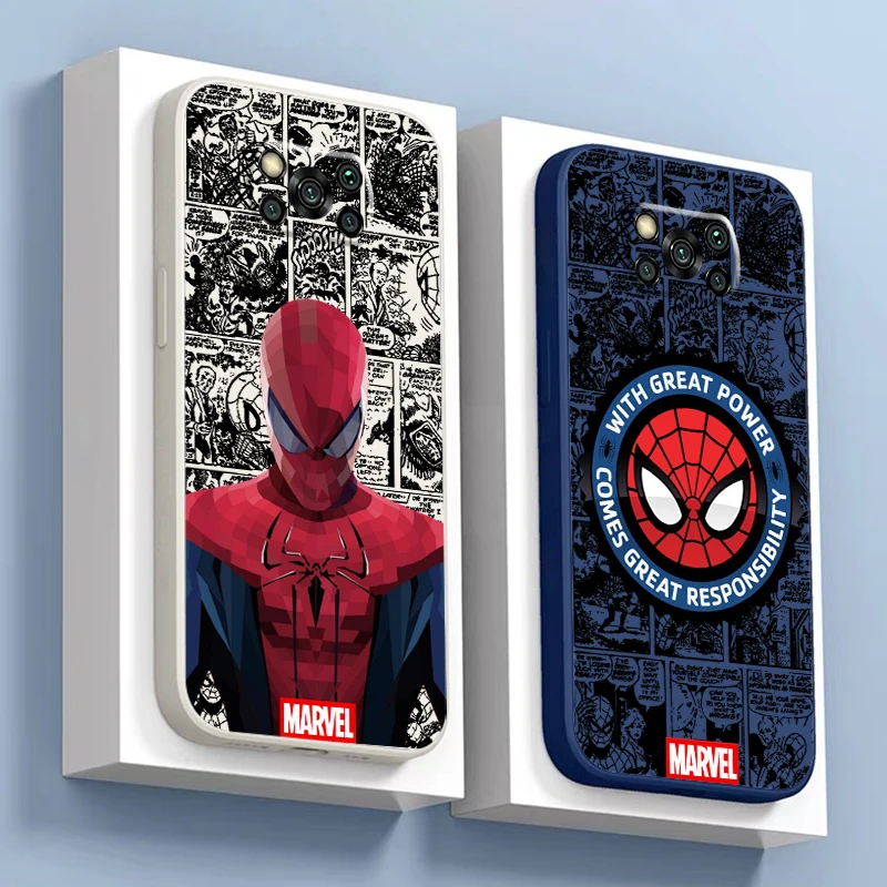 Spider Man Marvel Cute Phone Case For Xiaomi POCO F5 F4 F3 Pro GT POCO X4 X3 Pro NFC M4 M3 Pro 5G Funda Cover Soft Coque