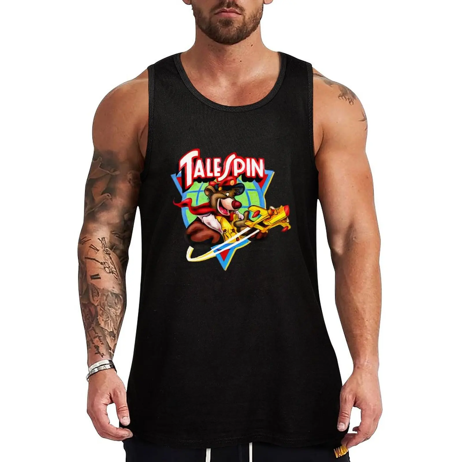 Talespin, Camiseta sin mangas clásica con logotipo de Baloo, camiseta sin mangas elástica, ajuste flexible, informal, sin mangas