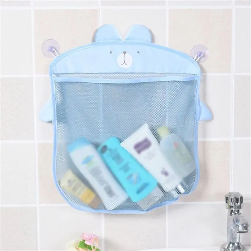 Baby Bathroom Mesh Bag Sucker Design for Children Bath Toys Kid Basket Cartoon Animal Shapes Cloth Sand Toys Storage Net Bag