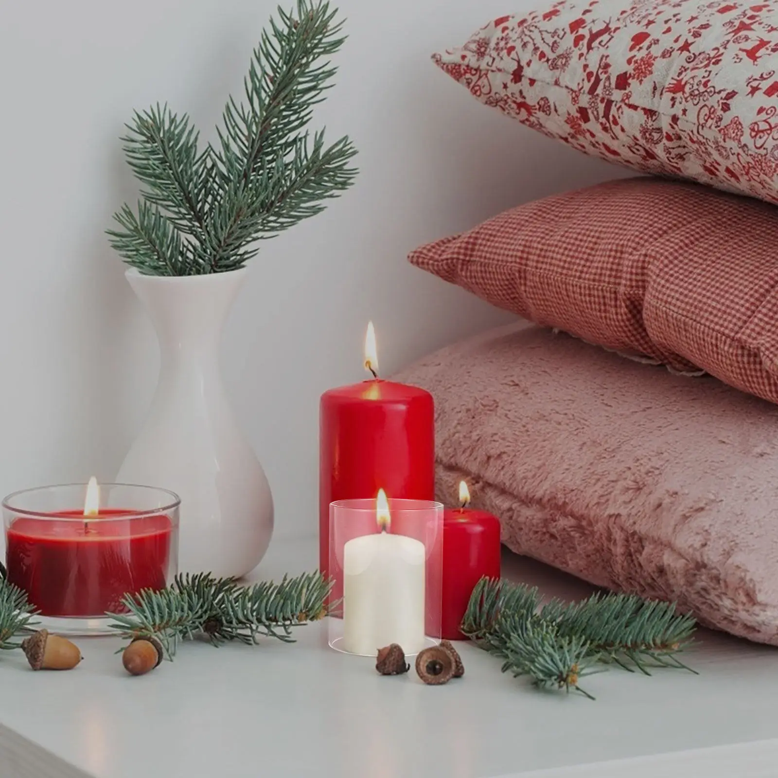 Clear Glass Chimney Tube Open-Ended Candle Shade Holder Sleeve Decorative Glass Candle Holder for Home Lighting Accessories