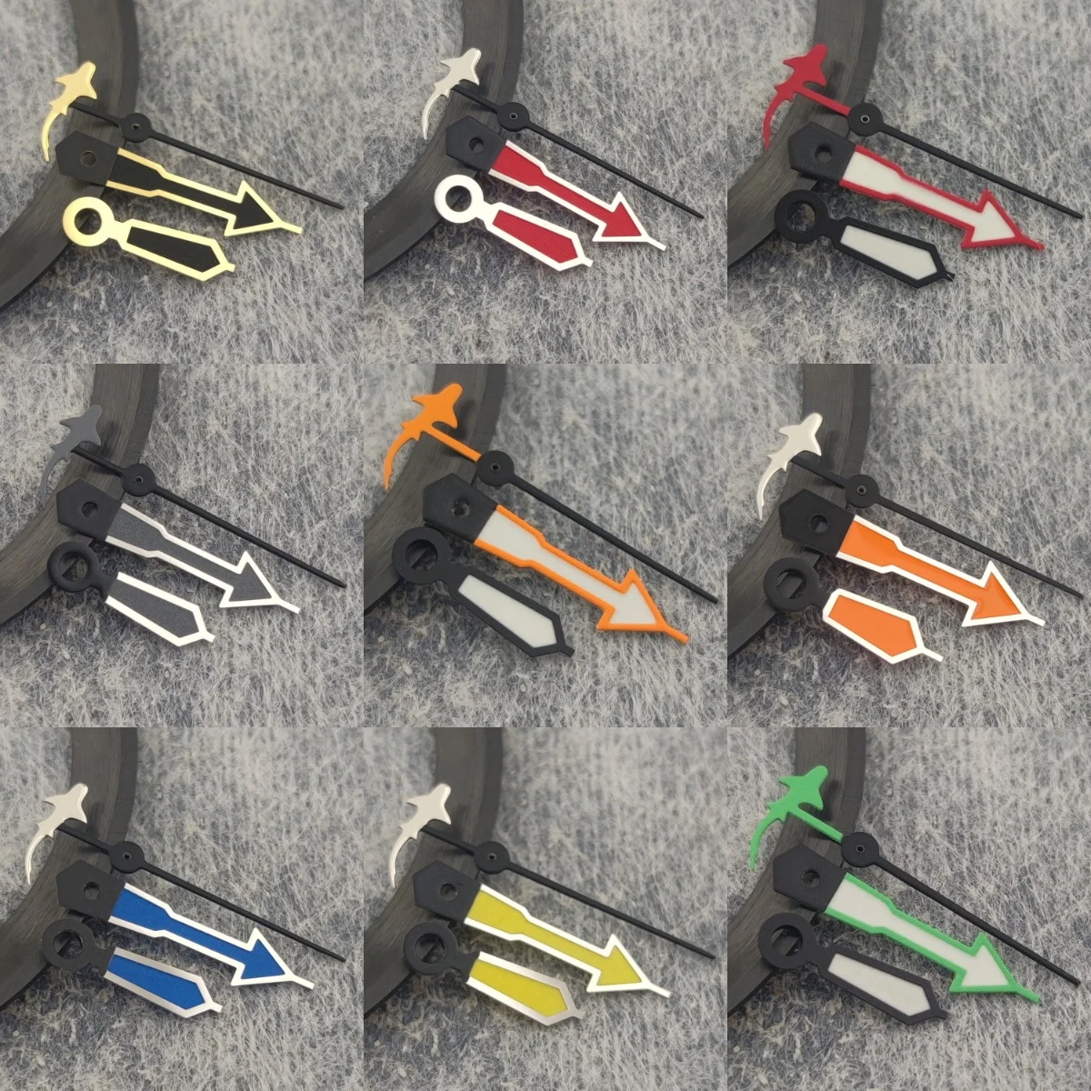 NH35 Hands Green Red Silver Gold Blue Orange Watch Hands C3 Green Luminous For NH35/NH36/4R/7S Movement Watches Pointers