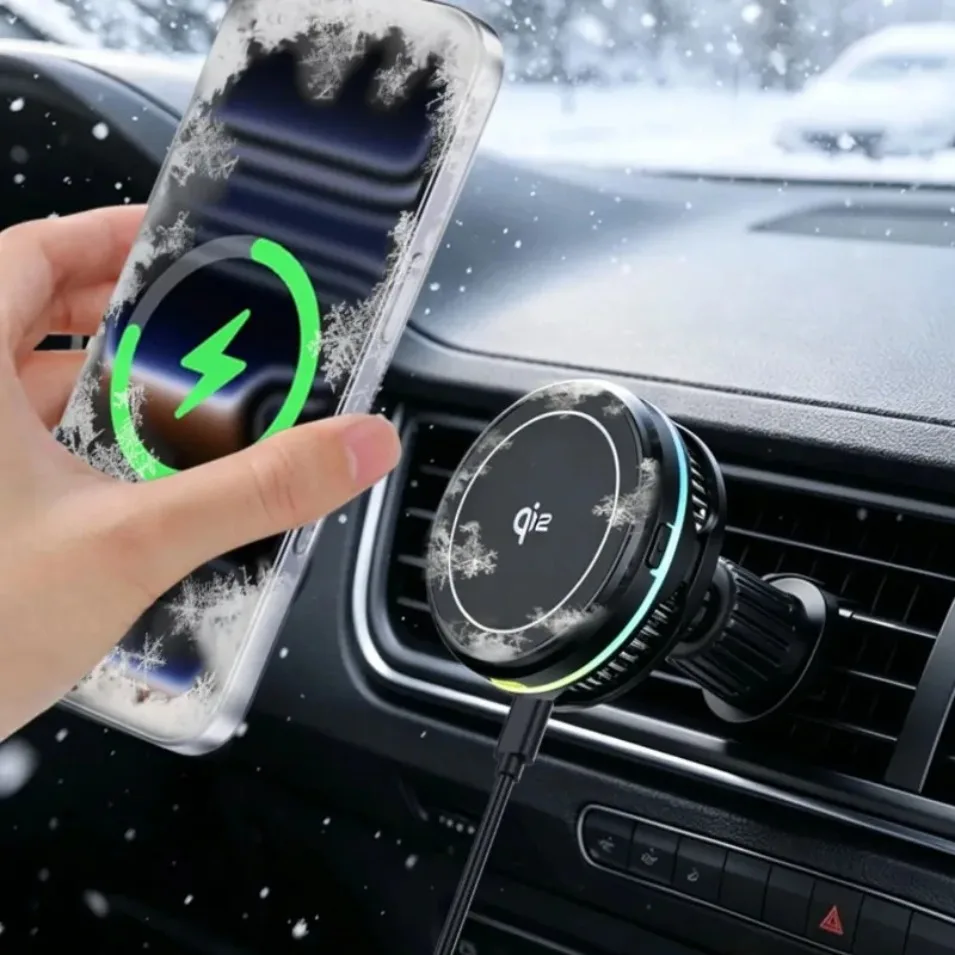 

Car Magnetic Wireless Charger Semiconductor Cooling Air Vent Mount Fast Charging Heat Dissipation Holder For iPhone 17/16/15/14
