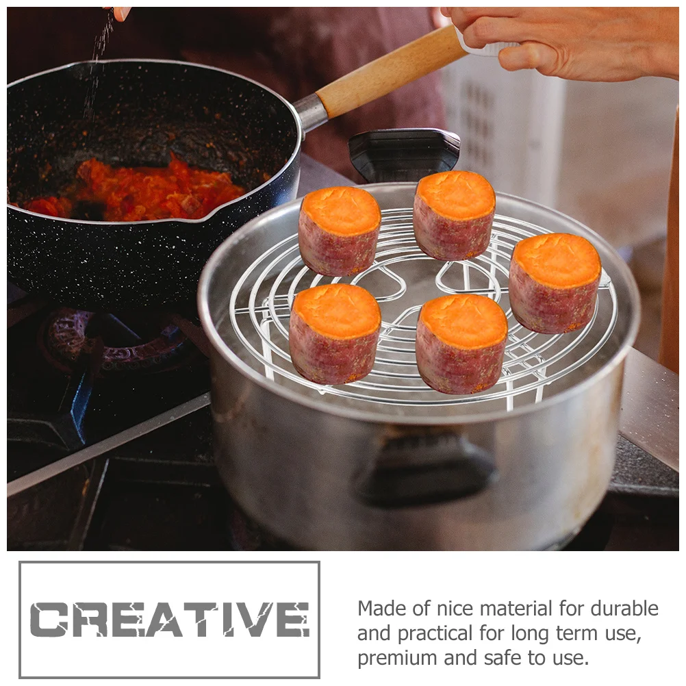 

2pcs Stainless Steel Steamer Rack For Eggs Multi-Hole Egg Holder Heat-Resistant Kitchen Utensil Compact Steam Rack For Home