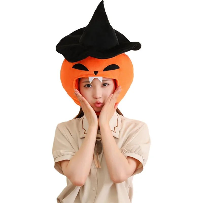 Witch Pumpkin Cosplay Hat para mulheres, boné de bruxa, adereços de pelúcia para meninas, festa de carnaval de Halloween, acessórios, presentes