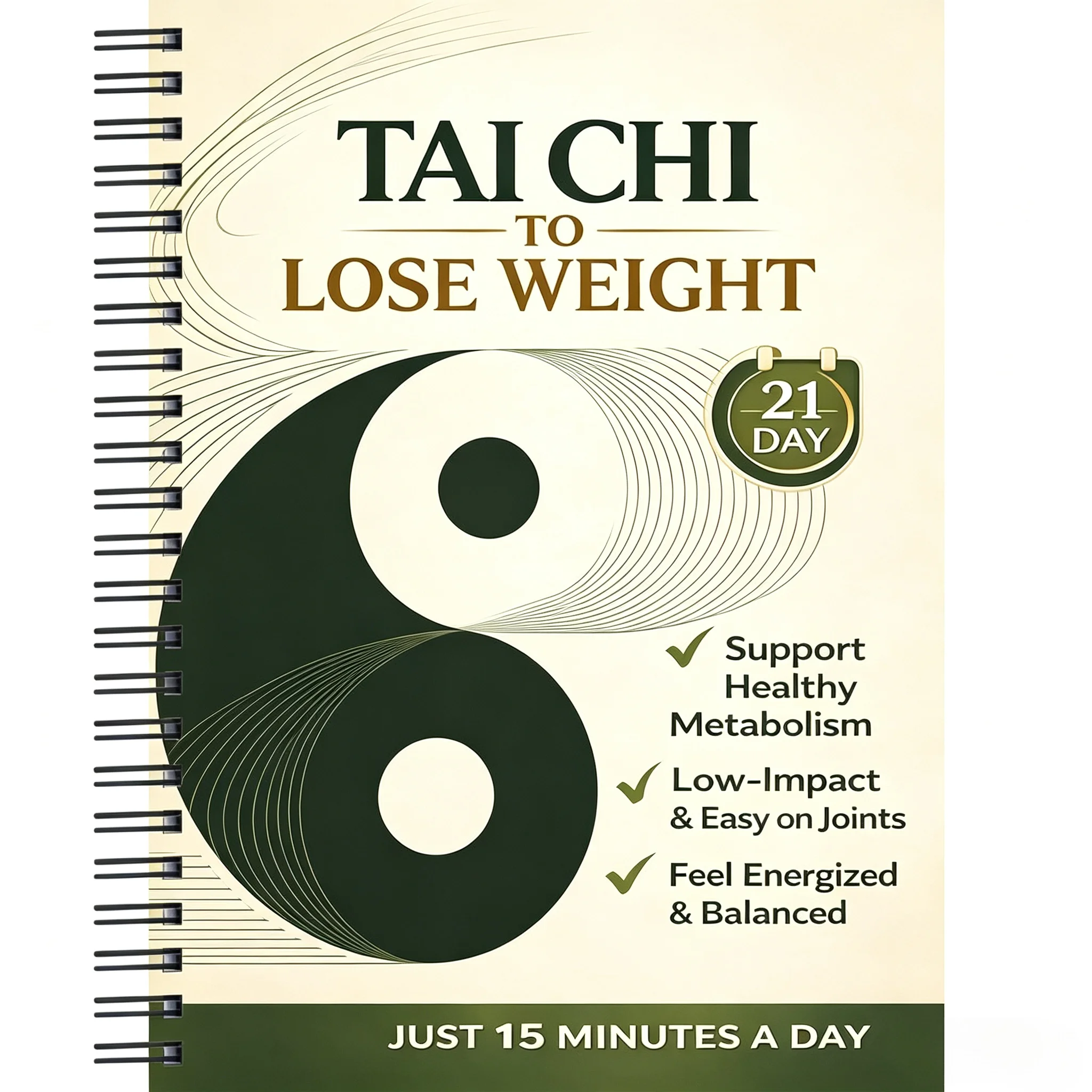 

21-Day Yin-Yang Tai Chi Fat Loss Guidance Manual, 15-Minute Low-Intensity Exercise Tutorial Every Day. Balanced Tai Chi Practice Helps Maintain Healthy Metabolism, Protect Joints, Enhance Vitality, And Improve Body Balance. It Is Suitable for People